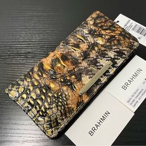 Brahmin Ady UNTAMED MELBOURNE Slim Leather WalletW/ EYES NWT